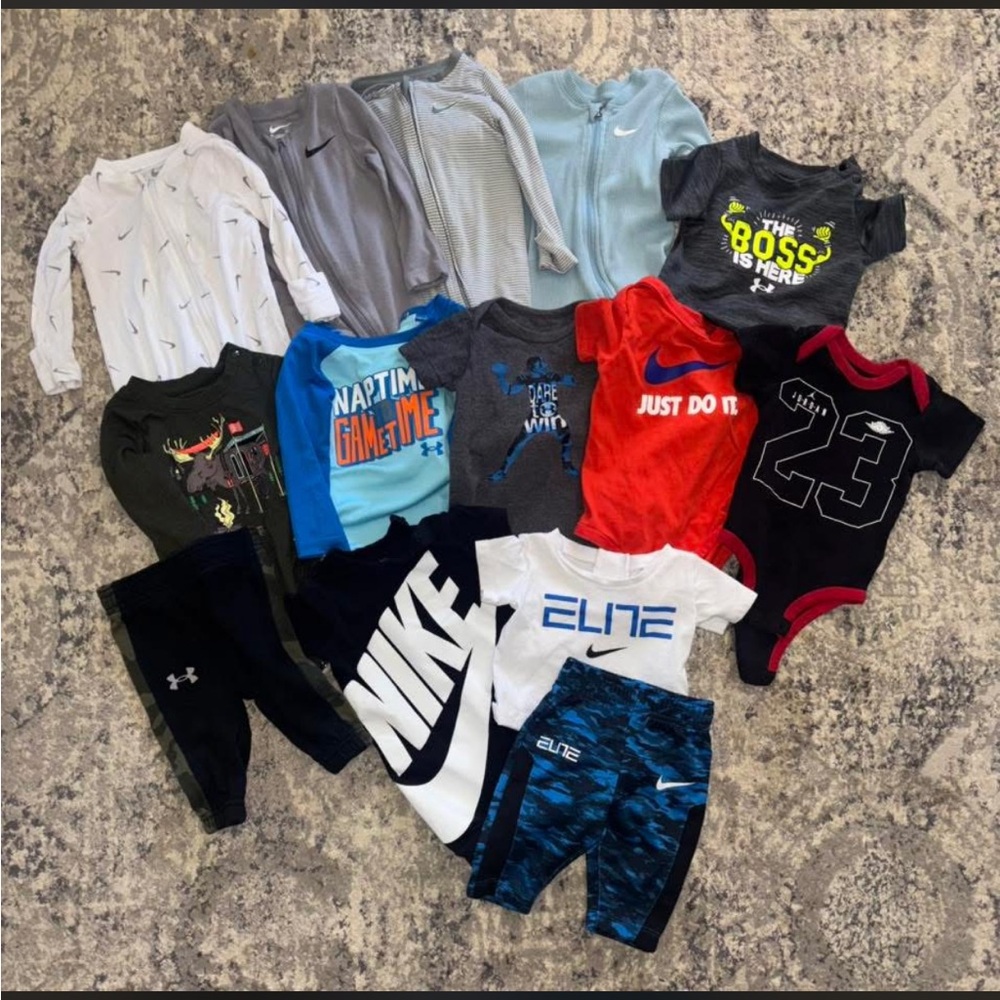 Nike Kids Bodysuits in Red, Blue, and Black
